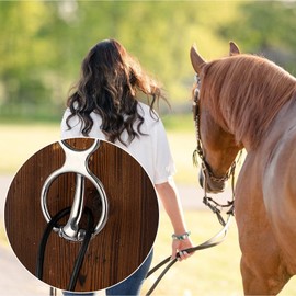 Sumnacon Stainless Steels Horse Tie Ring, Sturdy Horse Trailer Ties with Eye Bolt,Quick Snap - Solid Horse Safety Tie Ring for Traning Horse and Prevent Horses from Pulling Back, Silver