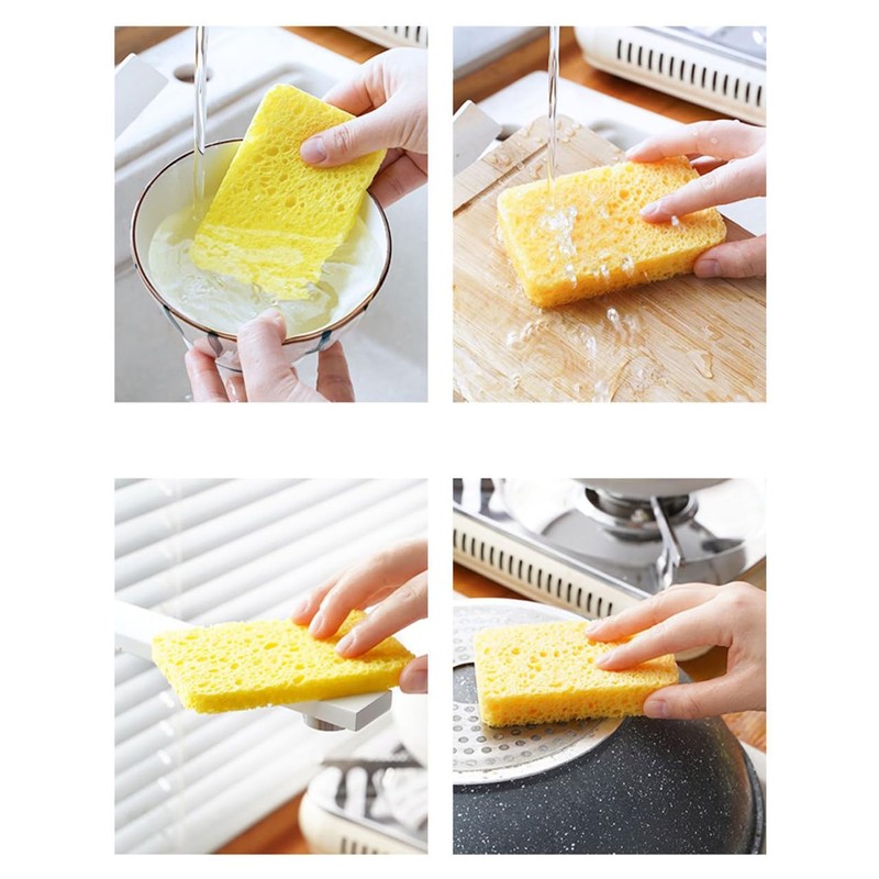 8 Pcs Duty Scrub Sponges, Cellulose Sponge, Kitchen Sponge, Cleans