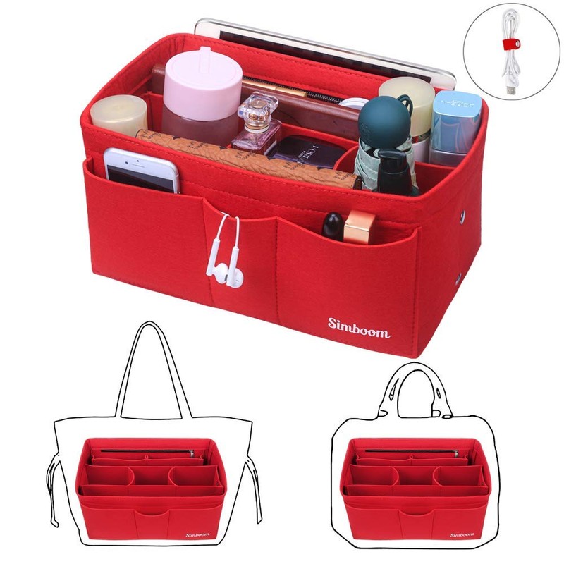 Simboom Handbag Organiser Insert, Women Purse Insert Organizer Bag in