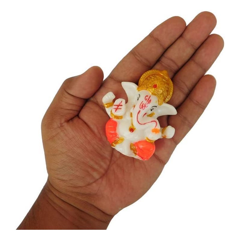 Glossy Lord Ganesha Idol 2 Inch and Polyresin Small Ganesha