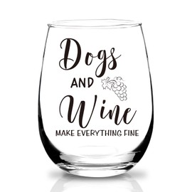 KFK Dog Mom Gifts For Women,Funny Dog Gift For Dog Lover,Her,Christmas,Birthday Gifts For Dog Mom,15oz Wine Glass For Dog Lovers