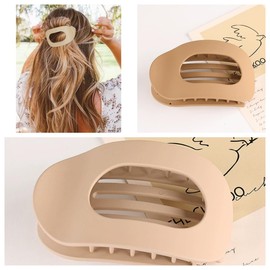 Lay Flat Hair Claw Clips for Women Non-Slip Grip, Flat Clips for Daily Styling 4Pcs.