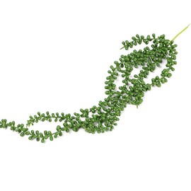 FARROWR 4pcs Fake Hanging Plants, String of Pearls Artificial Hanging Succulents Greenery Wall Decor - Faux Outdoor Plants for Planters