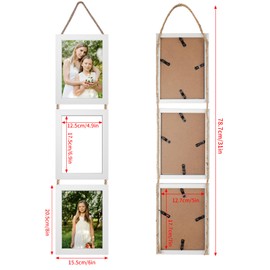 QUTREY 5x7 Collage Picture Frames White, 6 Openings Vertical 5 x 7 Hanging Photo Frames Display 5 by 7 inch Pictures for Wall Decor, 2 Pack