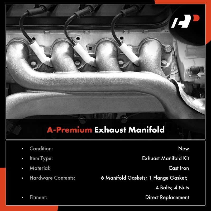 A-Premium Engine Exhaust Manifold Kit W/Gaskets & Bolts & Washers
