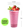 [100 SETS] 32 oz Cups with lids, Plastic cups with