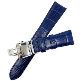 Seiko Time Lab Co., Ltd. Seiko Watch Band, Cowhide Calf Navy, Navy, Belt, D Buckle, Men's Watch Cloth (with Care Set), 18 mm