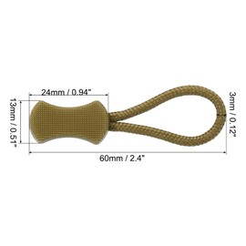 PATIKIL Zipper Pulls Replacement, 20 Pack Extension Cord Handle Fix Tab Tag Extender Fixer for Luggage Backpacks Jacket, Khaki