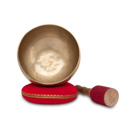 XDrum Omshanti Singing Bowl 17 cm Complete Set - Weight: 900g - Handmade in India - Ideal for Meditation and Therapy Purposes - Includes Matching Cushion and Beater