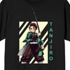 Demon Slayer Tanjiro Kamado Character Men's Black Short Sleeve Tee-M