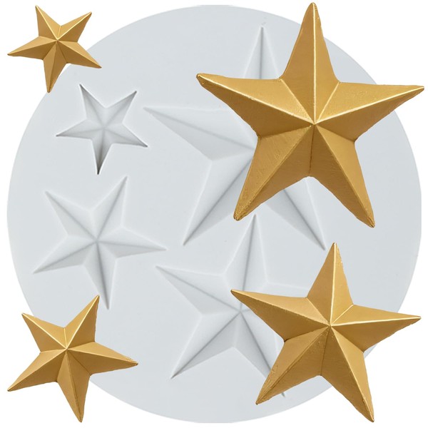 TAOXIBEI Star Polymer Clay Mold Five Pointed Star Silicone Molds