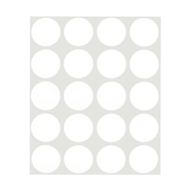 ChromaLabel 1 Inch Round Removable Color-Code Dot Stickers, 1000 Pack, 20 Labels per Sheet, White