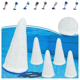 RTPOWER Replacement Vacuum Filter Cotton for Pool Blaster (5 Filter Cotton + 1 Blue Cone)