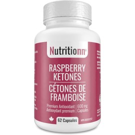 Raspberry Ketones by Nutritionn - 600 mg Capsules - Premium, 100% Pure and Natural Health Supplement