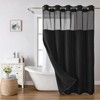 eachope No Hooks Needed Linen Textured Shower Curtain with Snap-in