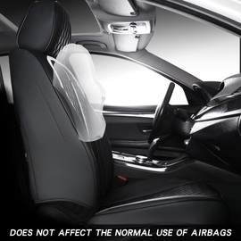 LEYJOIN Faux Leather Car Seat Covers Full Set,Leatherette Automotive Vehicle Cushion Covers for 5 Passengers, Universal Fit for Cars SUV and Trucks in Auto Interior Accessories