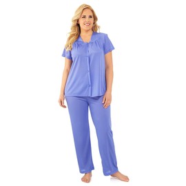Exquisite Form womens Plus Size Coloratura Sleepwear Short Sleeve 90807 Pajama Set, Victory Violet, 1X US