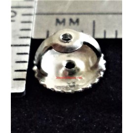 JewelryMaven SINGLE 14k White Gold 6mm 0.044" Post Threaded Screw Earring Back Nut Designer