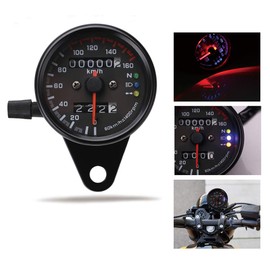 HANSWD Mini Speedometer, Mechanical, Bike Meter, For Motorcycles, Backlight, Odometer, Universal Use, 12 V, Maximum Speed Display, 32.0 ft (160 km/h), Quality Guaranteed