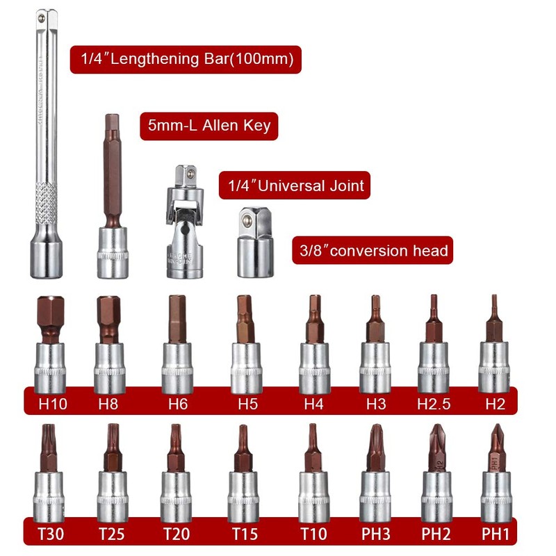BULLTOOLS 1/4-inch Drive Click Torque Wrench Set Dual-Direction Adjustable 90-tooth