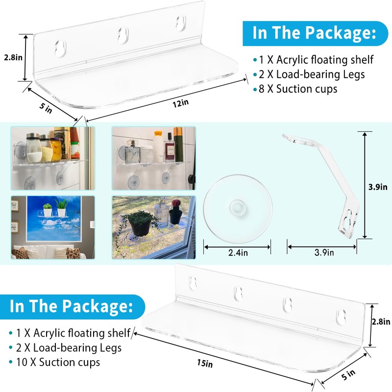 12-Inch Window Boxes Sill Planter Suction Cup Holder, 5-Inch Extra