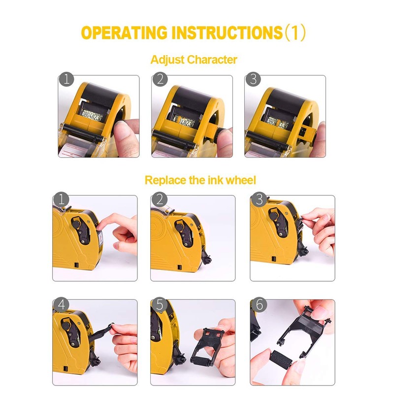 ASIBT MX5500 EOS Yellow 8 Digits Pricing Gun Kit with
