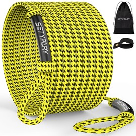SETYPARY 4K 60FT Boat Tow Rope for Tubing, Fits 1-4 Person Towable Tubes Boating, Heavy-Duty Floating Tube Tow Rope for Watersports (Yellow & Black)
