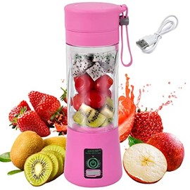 Cordless Personal Size Portable Blender - 380Ml Blender Smoothies and Shakes, BPA Free Traveling Juice Cup with Powerful Blending, Freshly Squeezed in Sports/Travel/Home (Pink)