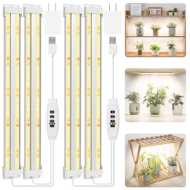 FOXGARDEN Dual-Row Grow Lights for Indoor Plants, 240 LEDs Grow Light Strip Full Spectrum, Plant Lights for Indoor Growing with 4/8/12H Timer, 10 Dimmable, Dual-Row LEDs Plant Grow Light, 2 Pack