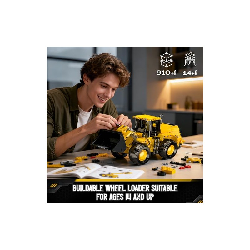 Mould King 17084 Wheel Loader Building Block Set, Engineering Vehicle