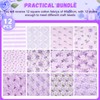 Wadukud 12PCS 56x46cm Polyester Fabric Bundles, Floral Pre-Cut Quilting Cotton