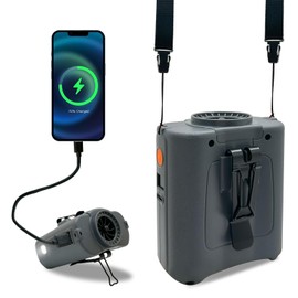 EMINGSKY Portable Waist Fan Clip On,Up to 35H Runtime,10000mAh Rechargeable Wearable Shirt Fan with Light,5 Speed Belt Fans Personal Cooling Fans for Outdoor Camping Travel Jobsite (Gray)