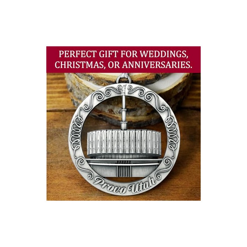 LDS Temple Ornament by Ringmasters | Antique Silver-Finish Hanging Ornament