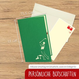 LINPOPUP®, LIN17596, Pop Up Birthday Card, Pop Up 3D Card Golf, Greeting Cards Golf, Golf Cards, Birthday Cards Voucher Golf Tour Invitation Cards Anniversary Celebration, Golf, N350