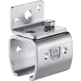 Gedotec Sliding Door Fitting Bracket Wall Sleeve Mounting Wall Mounting Sleeve for Sliding Gate Profile 300 - Helmet Agrar | Wall Mounting 301 | Galvanised Steel | 1 Piece - Fixing for Gate Rails