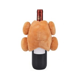 Celebrate Fall Together Dinner Turkey Wine Bottle Cover, Brown, 8inchH x 4inchW x 7inchL