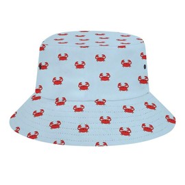 JopaJre Red Cute Crabs Bucket Hat for Women Men Sun Cap Fisherman Hat Packable Beach Caps Travel Outdoor