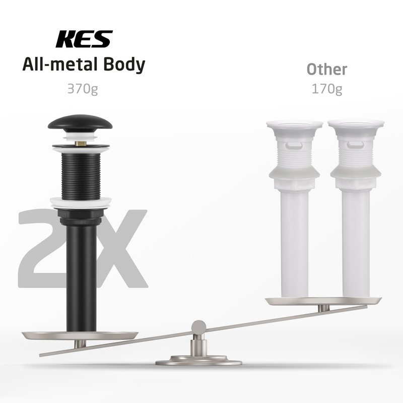 KES Bathroom Sink Drain Without Overflow, Solid Ceramic Cap Pop
