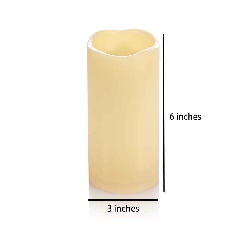 EZiKitchen 2 Pack 6'' Outdoor Battery Operated Candles with Timer