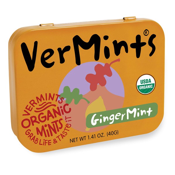 VerMints Organic GingerMint Mints, Six /1.4-oz Tins