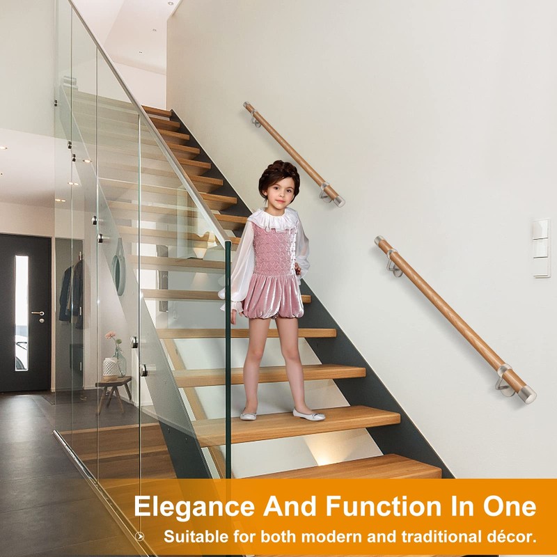 ROTHLEY Pipe Handrails for Indoor Stairs: 3.3FT Stair Railing Indoor