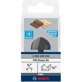 Bosch 2608628634 Core Box Bit for Routers with Two Flutes and Tungsten Carbide (Radius - 12.7mm)