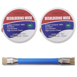 Solder Wick Braid, 20Ft Length Desoldering Wicks and PCB Cleaning Brush