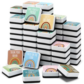 Harloon 80 Pcs Magnetic Dry Erase Erasers Inspirational Whiteboard Eraser Chalkboard Cleaner Wiper for Kids and Classroom Teacher Supplies, Home and Office (Rainbow)