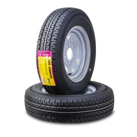 Free Country Trailer Tire Wheel Assembly ST175/80R13 6-Ply C 91M 5 Lug on 4.5" PCD Silver Spoke Rim,SET 2