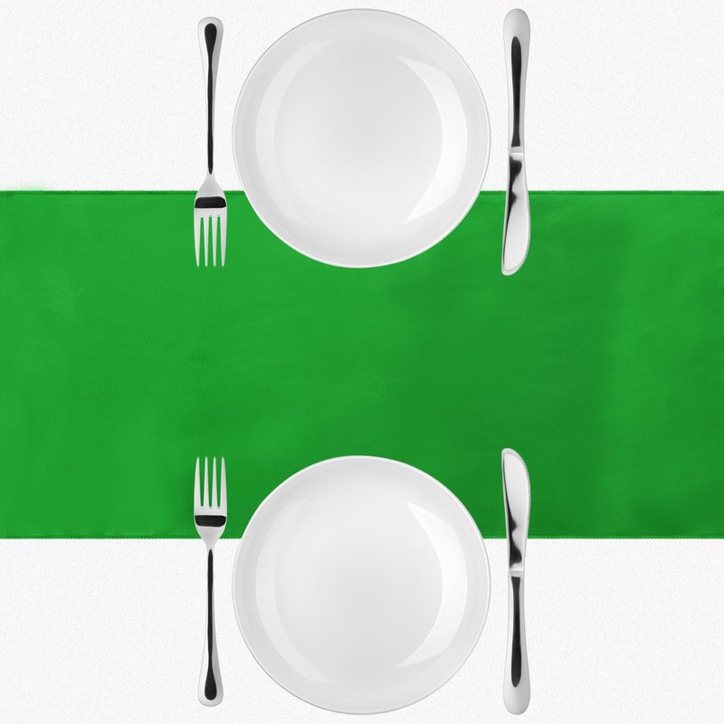sourcing map 12 Pcs Green Satin Table Runner 12" x