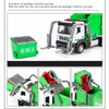 1:32 Garbage Truck Toy with Dumpster 4 Trash Bins Friction