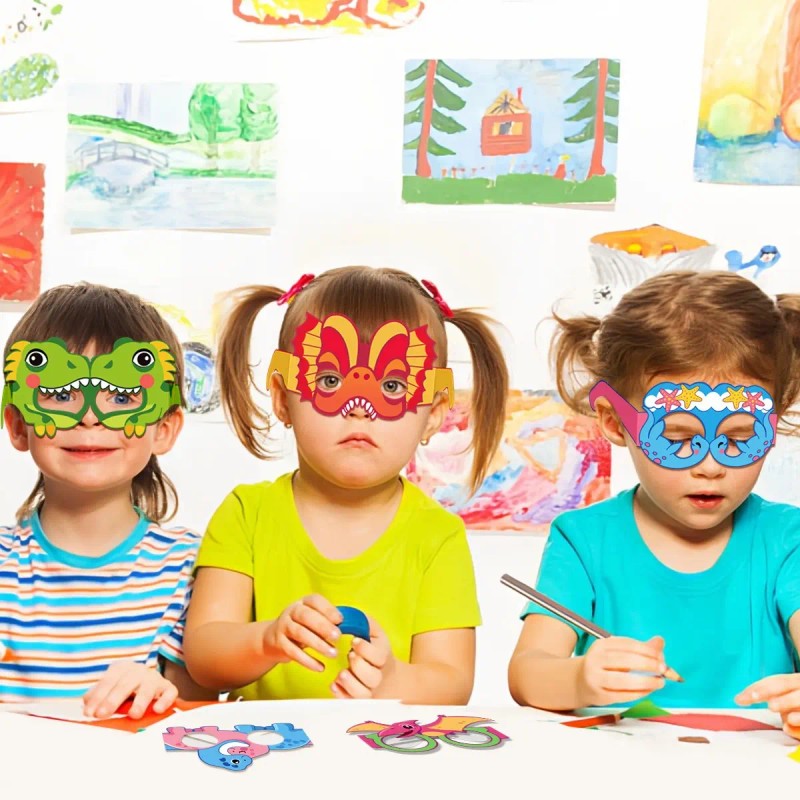 Gafas De Fiesta Dinosaurio 8 Unidades Oem Papel