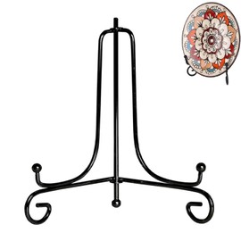 Plate Stand, Metal Plate Stand, Foldable Metal Plate Stand, Black Metal Plate Stand, for Photos, Plates, Tablets and Artworks, Black