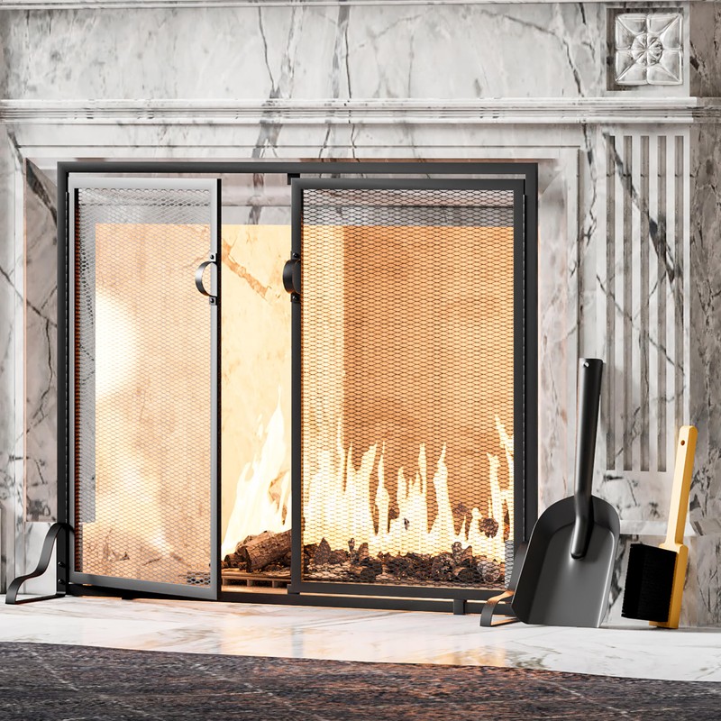 Kingson Fireplace Shovel Black Ash Shovel and Brush, Dustpan Set
